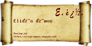 Eliás Ámos névjegykártya
